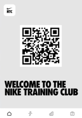 Screenshot of QR code for Nike Training Club App